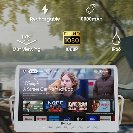 Przenośny TV Smart IP66 z Google TV Sylvox 15.6"