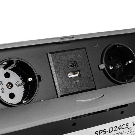 Spacetronik SPS-D24CC V2 Arbeitsplattensteckdose Öffnung