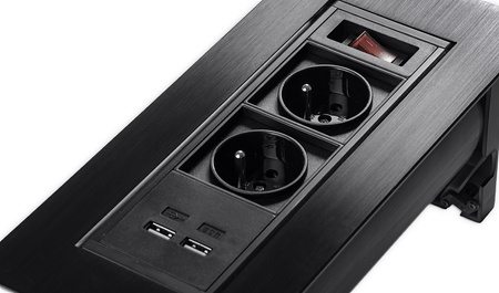 Spacetronik SPS-O24B countertop swivel socket