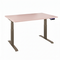 Biurko regulowane Vegard elektryczne dwusilnikowe MDF beżowo-różowe