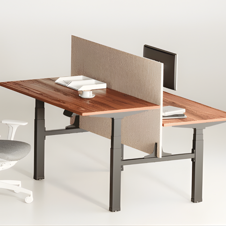 Zestaw podwójne biurko elektryczne Spacetronik Pure Black z fotelami