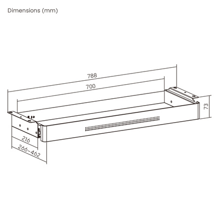Under-Desk Storage Drawer USB Ports Large Black