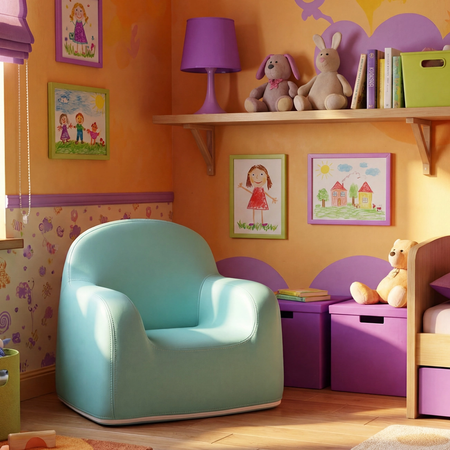 Zestaw mebli dziecięcych Spacetronik – stolik regulowany, sofa i fotelik niebieski