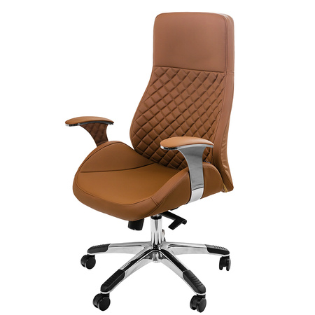 Swivel office armchair with armrest ALMA brown