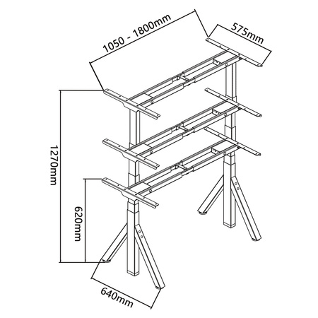Elektryczny stelaż biurkowy Spacetronik SPE-239OB