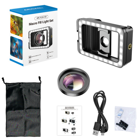 Obiektyw makro Apexel M15 15x z LED 4K FULL HD