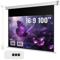 Electric Wall Projection Screen 100in