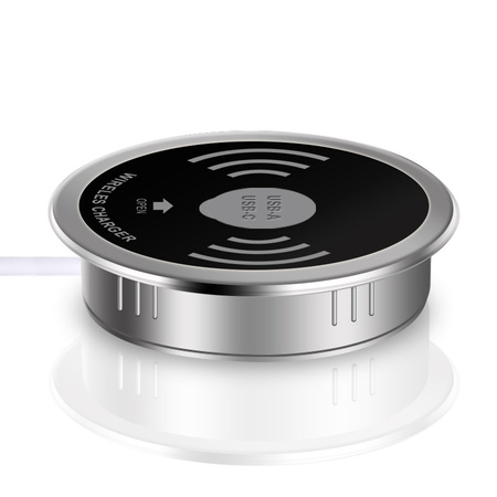 Bezdrátová stolní nabíječka SPM-04 15W s USB