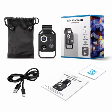 Objektiv digitálního mikroskopu pro telefon 200x LED