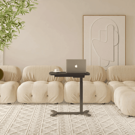 Electric adjustable table with wheels Buddy white