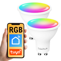 RGB WiFi GU10 Tuya Laxihub smart bulb x2