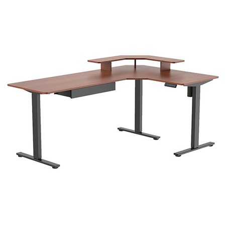 Zestaw regulowany fotel SPC-GILDA + biurko narożne elektryczne SPE-L124 180×120×60