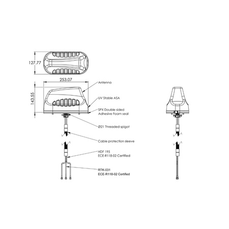 3-in-1 Poynting MIMO-3-13 LTE GPS Autoantenne