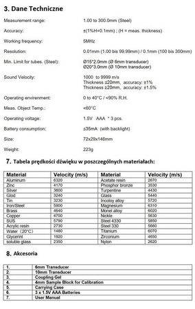 PeakTech 5225 Ultrasonic Thickness Meter