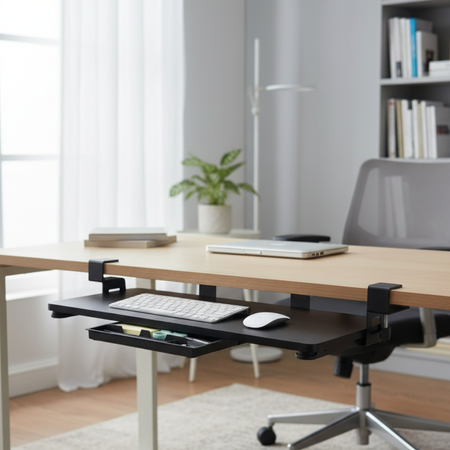 Wysuwana półka pod klawiaturę Spacetronik SPB133B montowana pod blatem