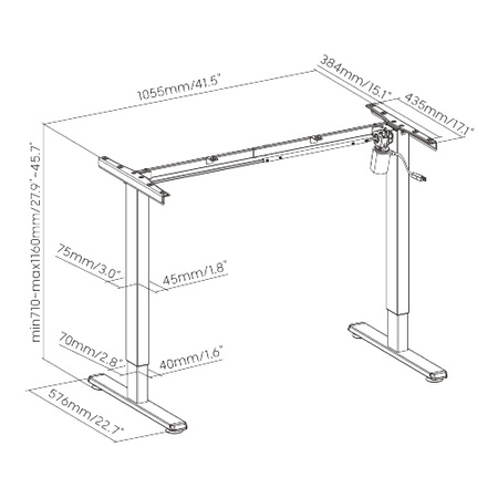 Spacetronik SPE-120W elektrischer Tischständer