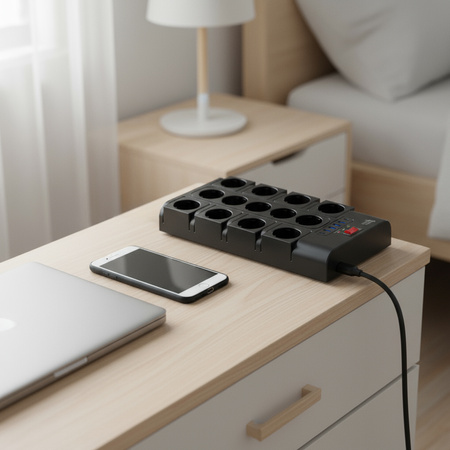 Listwa zasilająca 13xAC 4xUSB 2xUSB-C