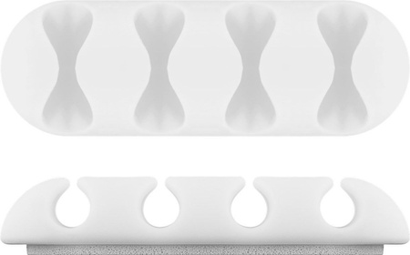 Organizer kabli klej 3M biały na 4 kable Goobay