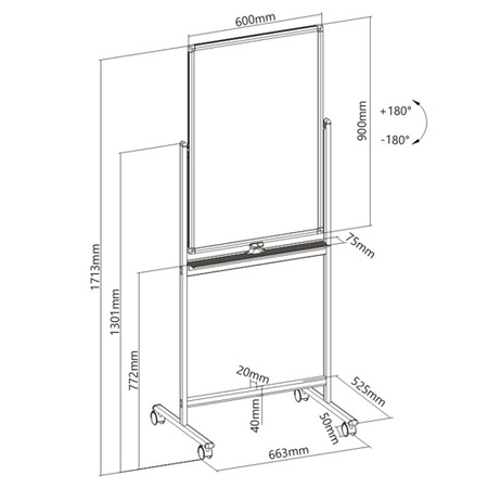 Doppelseitige Magnettafel SPB212 60x90
