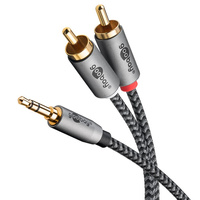 Audio kabel Jack - 2x RCA Goobay Plus TEXTIL 2m