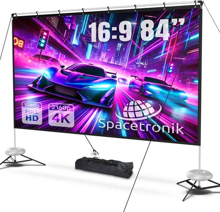 Spacetronik 84'' 4K portable projection screen