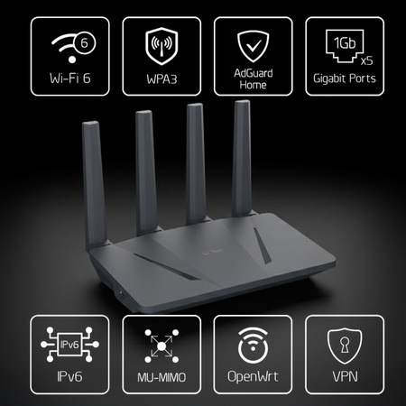 Router Wi-Fi 6 2.4/5GHz VPN GL.iNet Flint