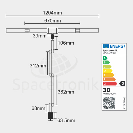 Zestaw -10% Biurko elektryczne DOLF SPE-402 z lampą Glow D3 – wygoda, precyzja i światło bez cienia