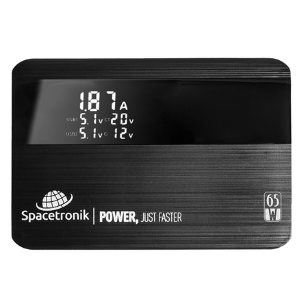 GaN 65W PD QC3.0 4-port charger display