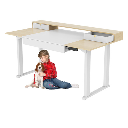 Mobile Electric Desk with Shelf Drawers