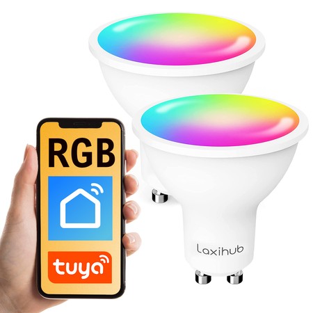 Inteligentná žiarovka RGB WiFi GU10 Tuya Laxihub x2