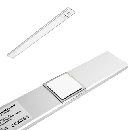 Bezprzewodowa lampa LED Czujnik ruchu 40cm Srebrna