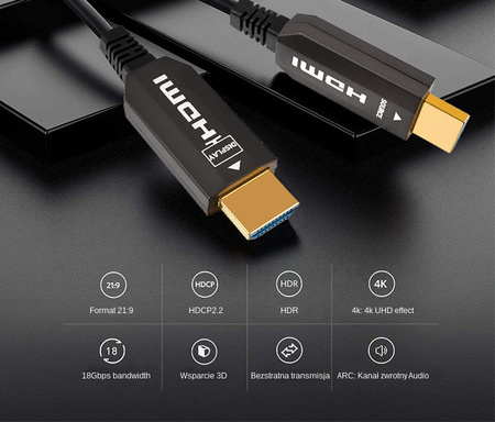 Hybridní optický kabel HDMI 2.0 SH-SPHB0700 70 m