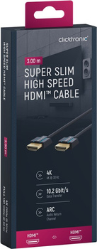 CLICKTRONIC HDMI 2.0 4K 60Hz Super Slim 3m Kabel