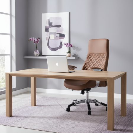 Swivel office armchair with armrest ALMA brown