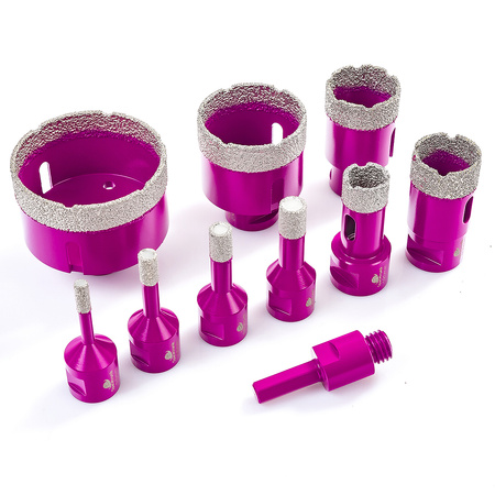 Kameninové diamantové jadrové nože sada 9ks.