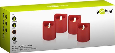 Goobay red LED candles 75x10cm KIT 4x