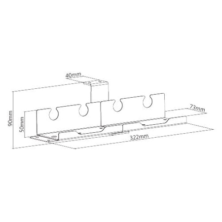 SPK-519B desk mount for power strip cables
