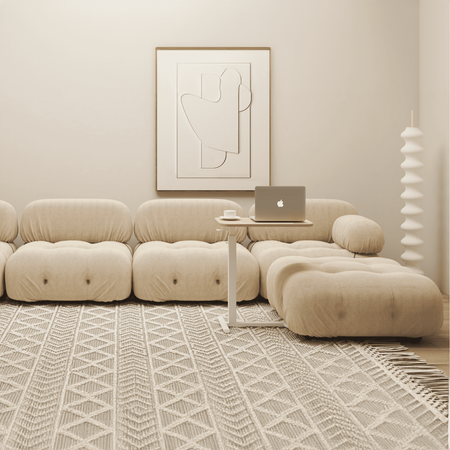 Buddy manual height adjustable table white, wood