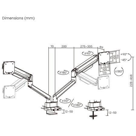 Uchwyt na monitor SPASS122S