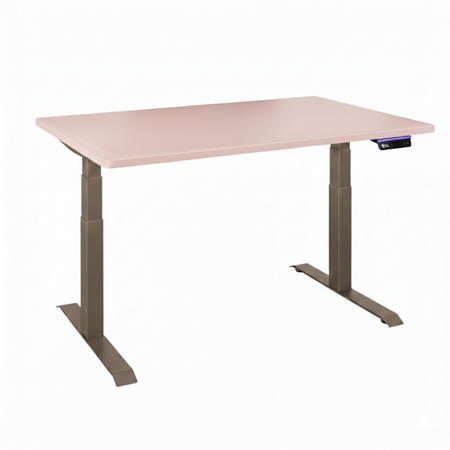 Biurko regulowane Vegard elektryczne dwusilnikowe MDF beżowo-różowe
