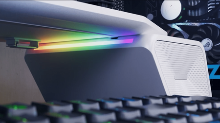 Audio stand with speakers for 90cm monitor