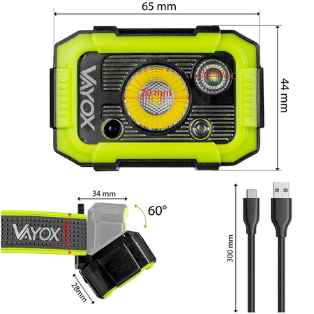 Čelová svítilna 750lm CREE SMD Hammer VAYOX VA0103