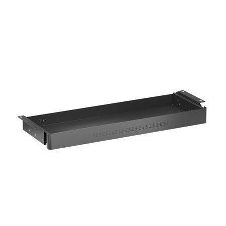 Under-Desk Storage Drawer USB Ports Large Black