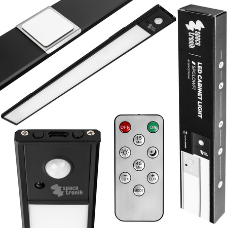 Bezprzewodowa lampa LED Czujnik ruchu 40cm Czarna