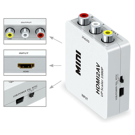 Spacetronik mini HDC3RCA01 HDMI to 3RCA converter