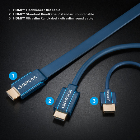 CLICKTRONIC HDMI 2.0 4K 60Hz Super Slim 3m Kabel