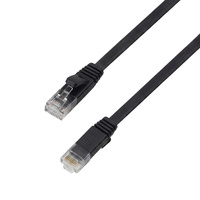 CAT 6A płaski kabel sieciowy U/UTP czarny 1M
