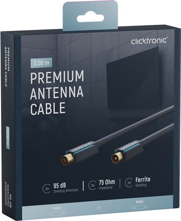 CLICKTRONIC TV připojení IEC anténní kabel 3m