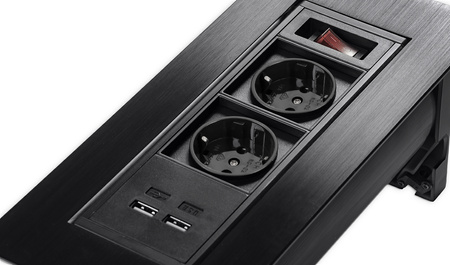 Spacetronik SPS-O24B V2 countertop swivel socket