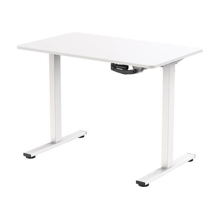 Zestaw ergonomiczny krzesło LUMBO 22 szare + biurko manualne SPE-O113 100×60 białe